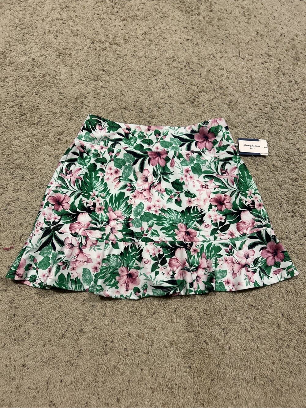 NEW TOMMY BAHAMA Skort size S Golf Tennis Pickleball Ruffle Floral UPF50 G26